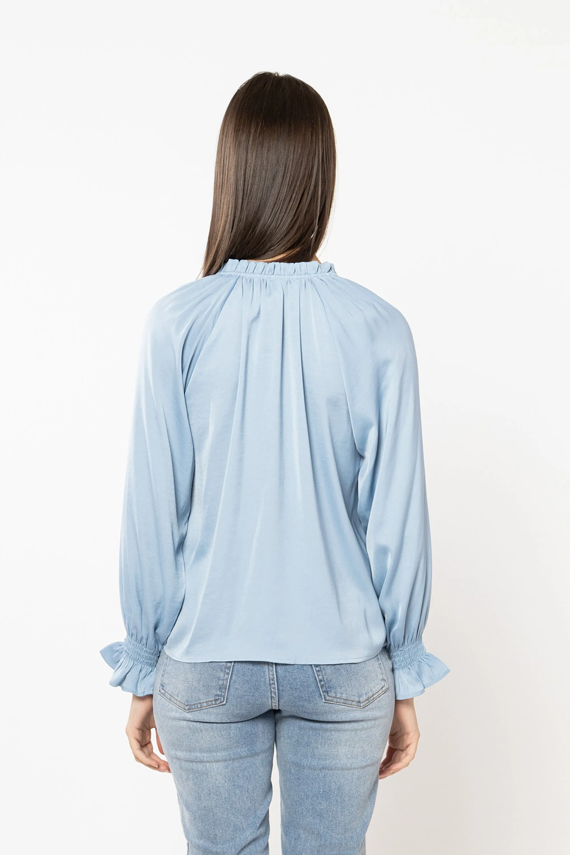 V Neck Frill Top