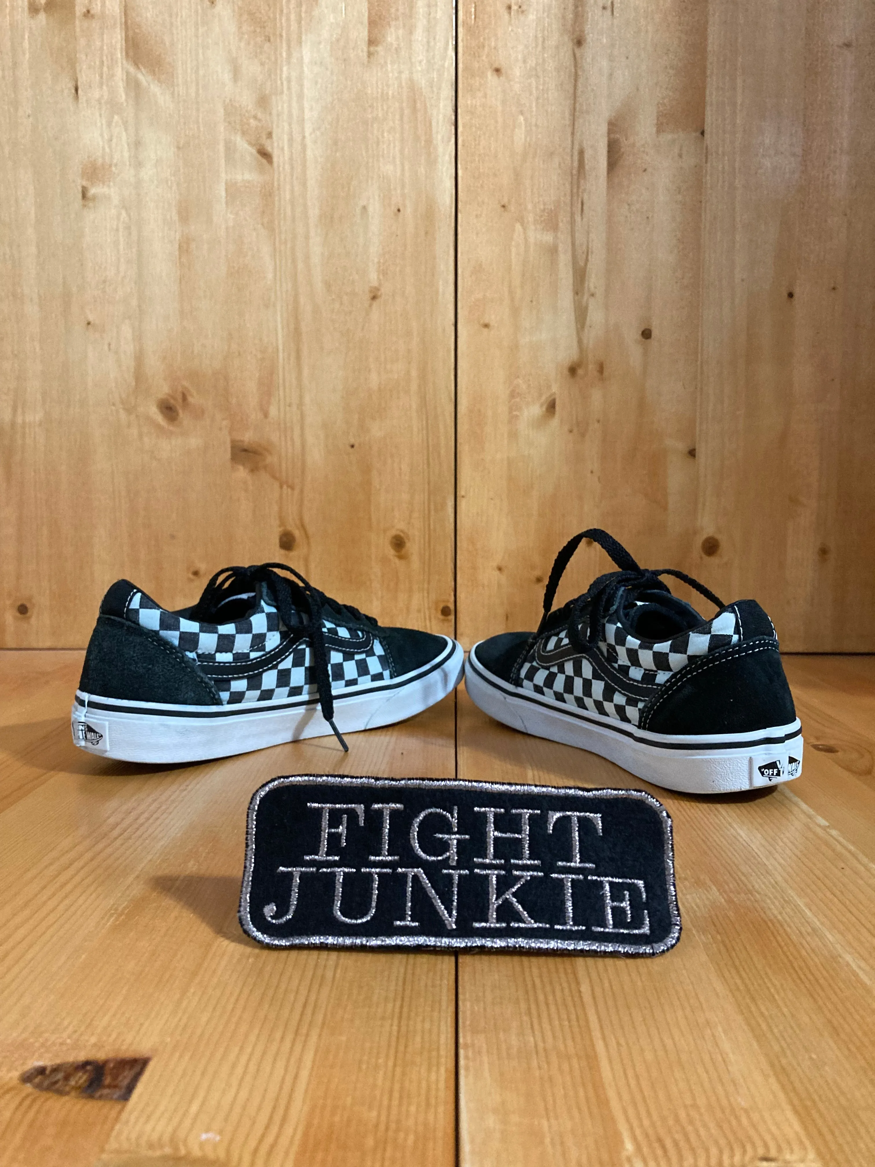 VANS OLD SKOOL PRIMARY CHECK Youth Size 5.5 Low Top Suede & Fabric Shoes Sneakers Black & White 500714