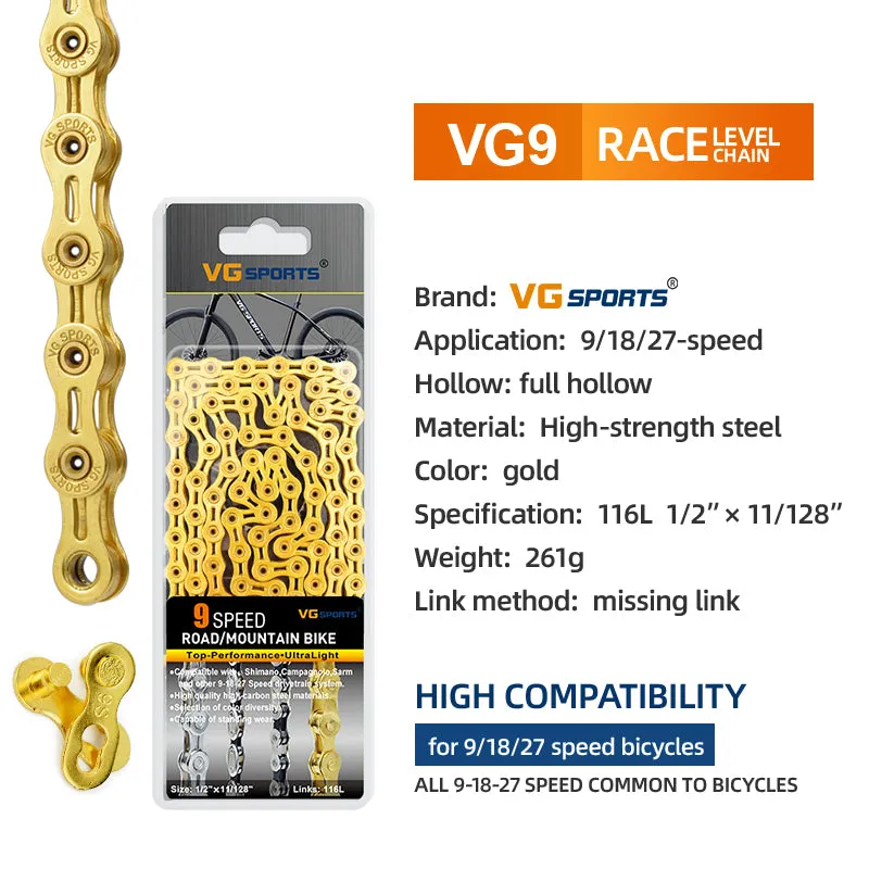 VG Sports Gold 8/9/10/11 Speed Bicycle Chain