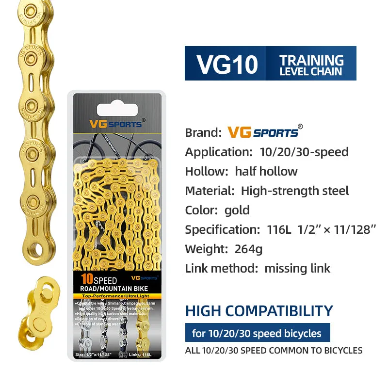 VG Sports Gold 8/9/10/11 Speed Bicycle Chain