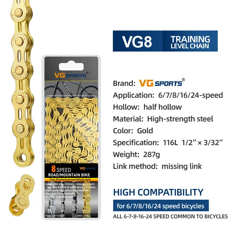 VG Sports Gold 8/9/10/11 Speed Bicycle Chain