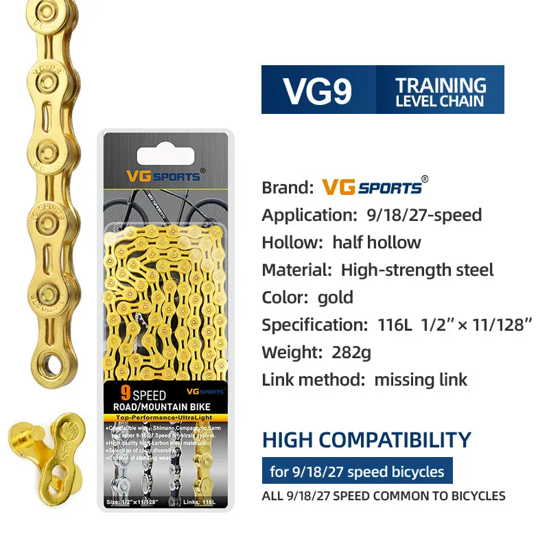 VG Sports Gold 8/9/10/11 Speed Bicycle Chain