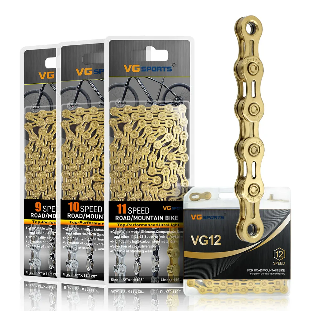 VG Sports Plated Titanium 9/10/11/12 Speed Bicycle Chain