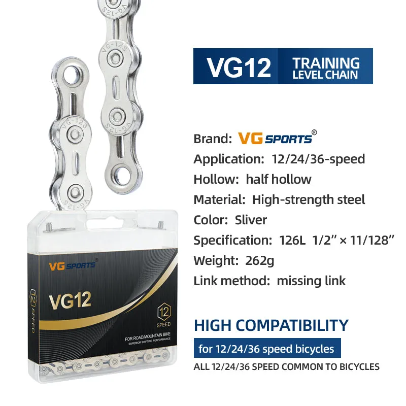 VG Sports Silver 8/9/10/11/12 Speed Bicycle Chain