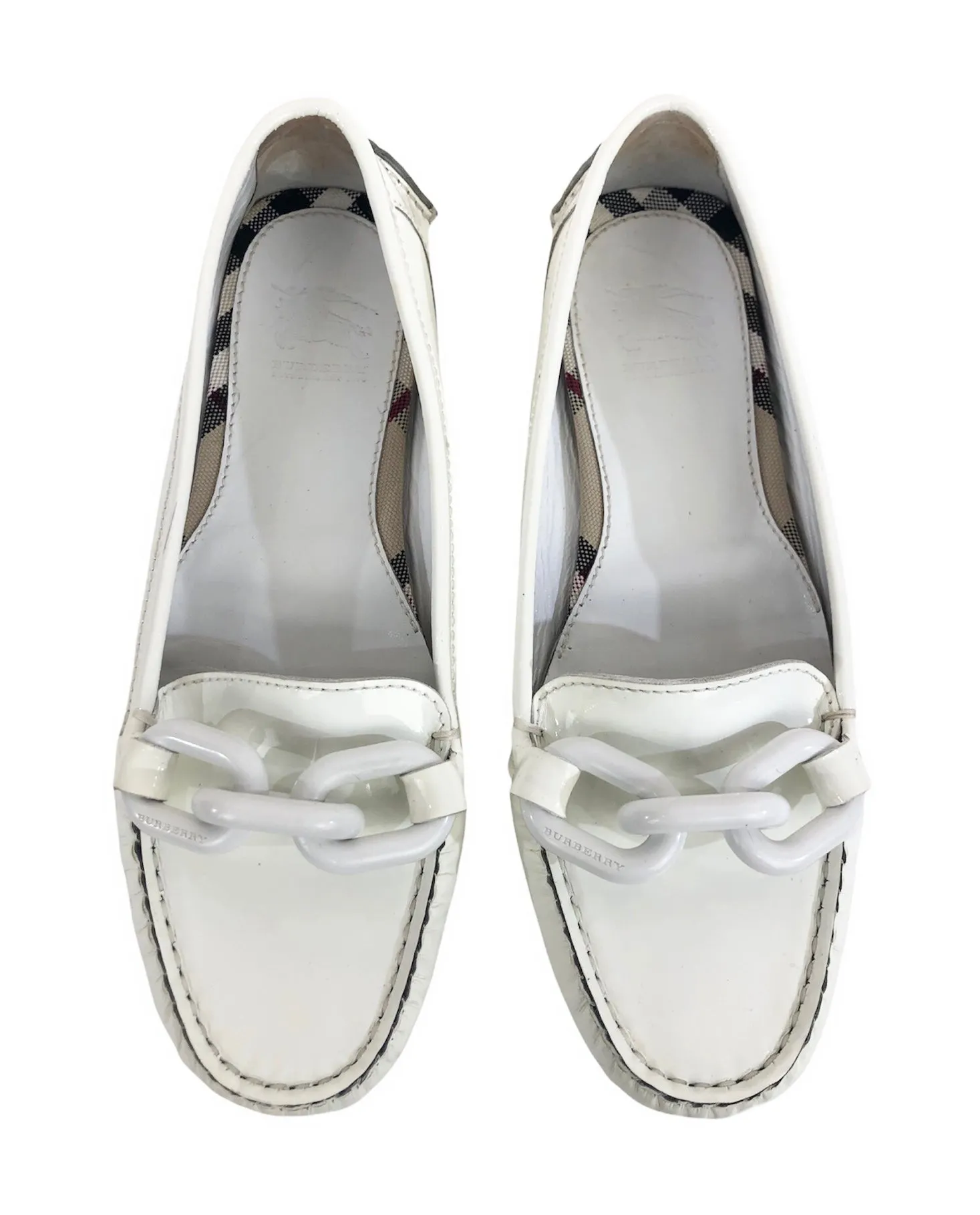 White Patent Leather Driving Shoes | Size 7.5 | IT 37.5