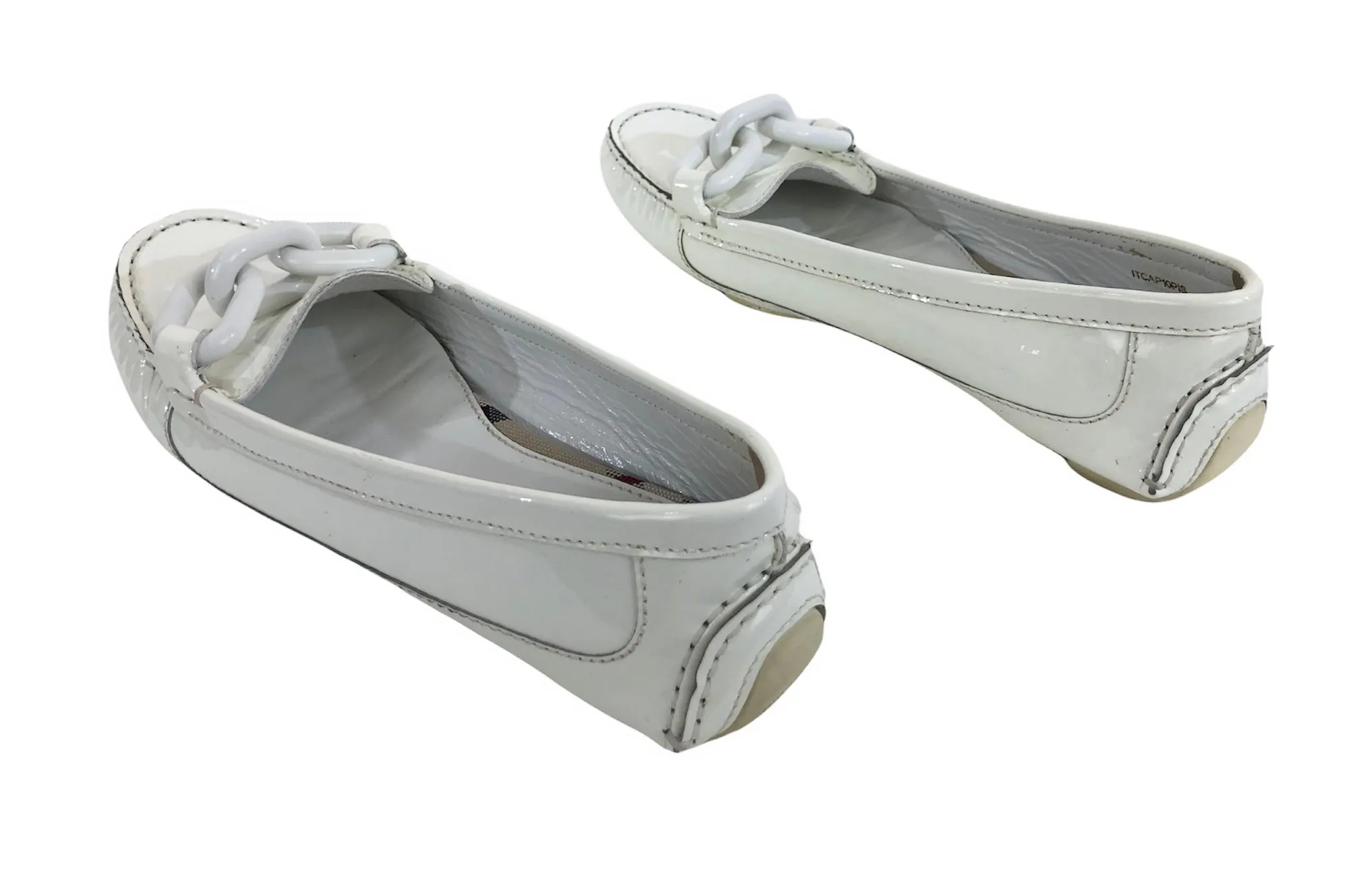 White Patent Leather Driving Shoes | Size 7.5 | IT 37.5