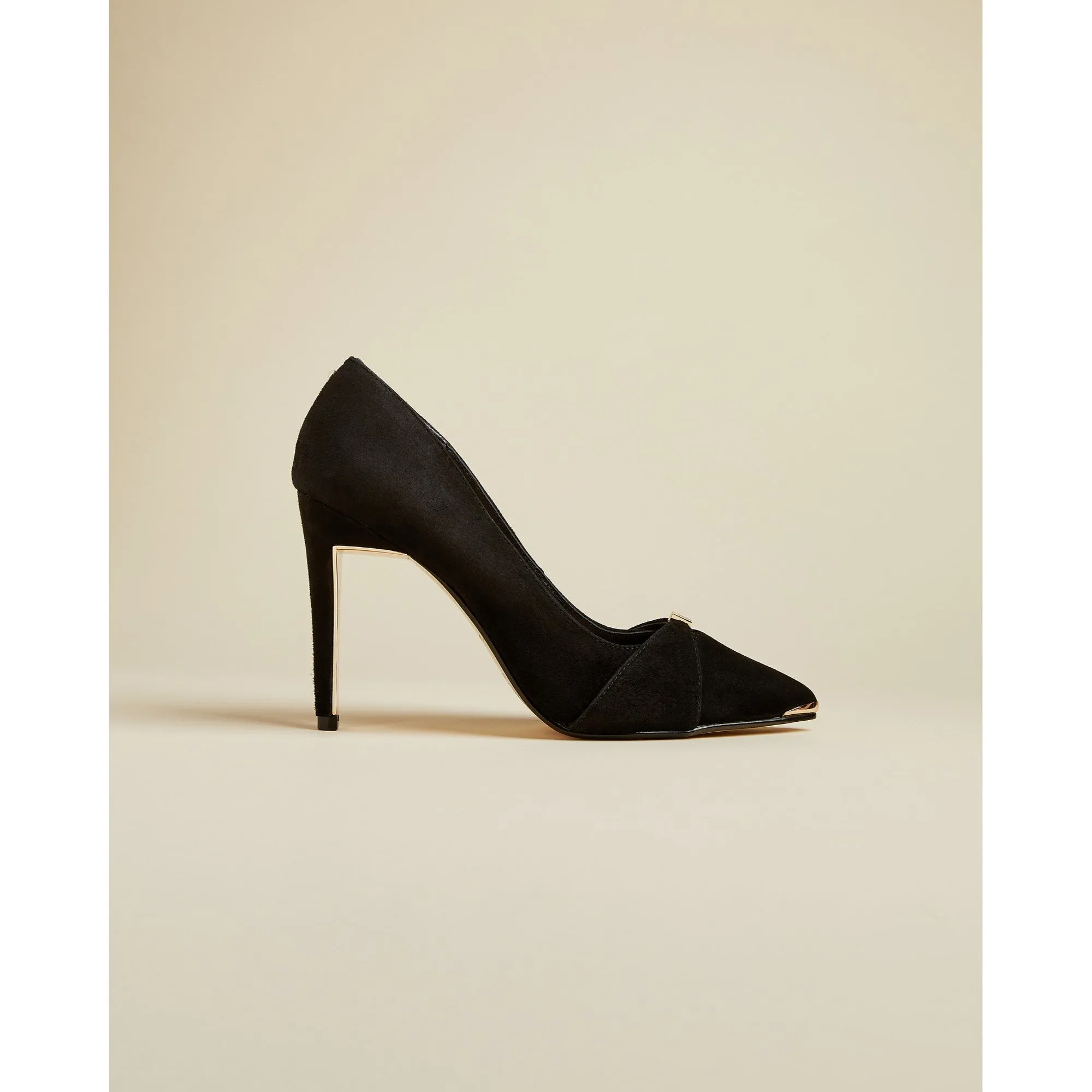 Women Axealli-Suede Bow Strap Court Shoe - Black