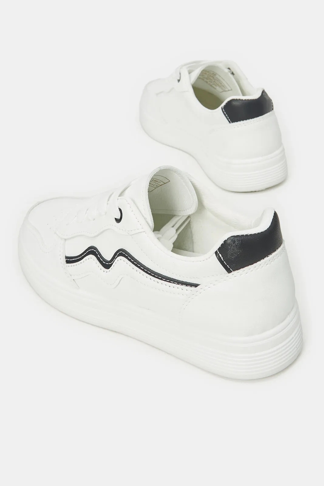 Women White Court Sneaker With Grey Highlight