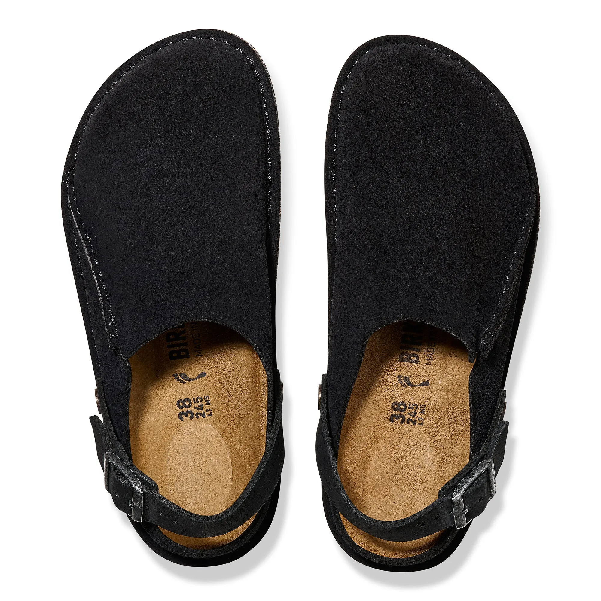 Women's Birkenstock Lutry Premium Suede Color: Black (MEDIUM/NARROW WIDTH)