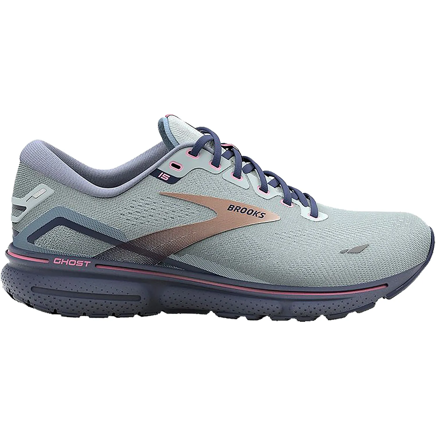 Women's Brooks Ghost 15 Spa Blue/Neo Pink/Copper Mesh