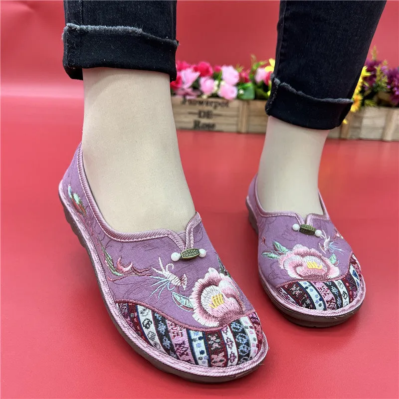 Women's Chinese Style Old Beijing Cloth Mother Canvas Shoes