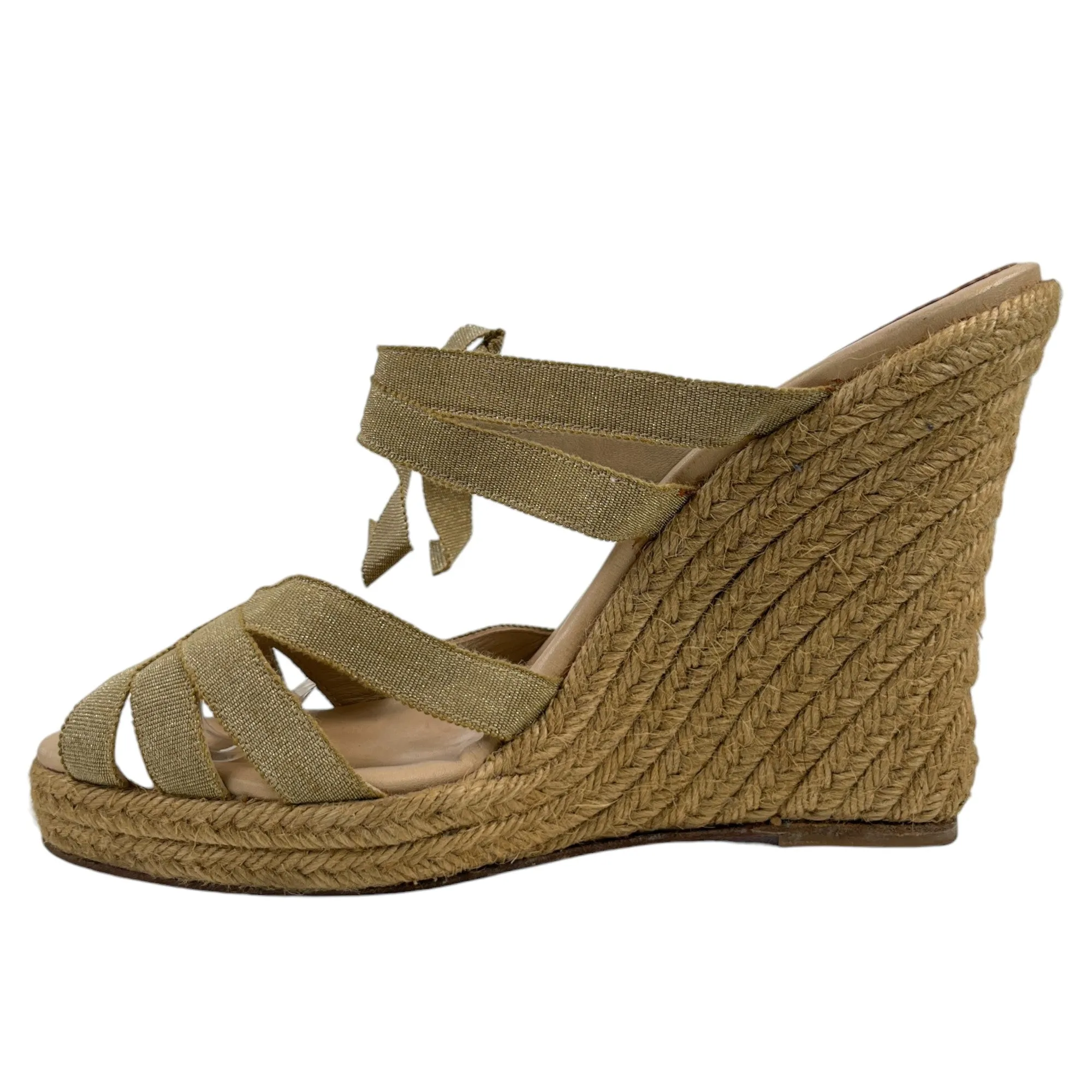 Women's Espadrille Wedge Heels Gold Size EU 41 / UK 8