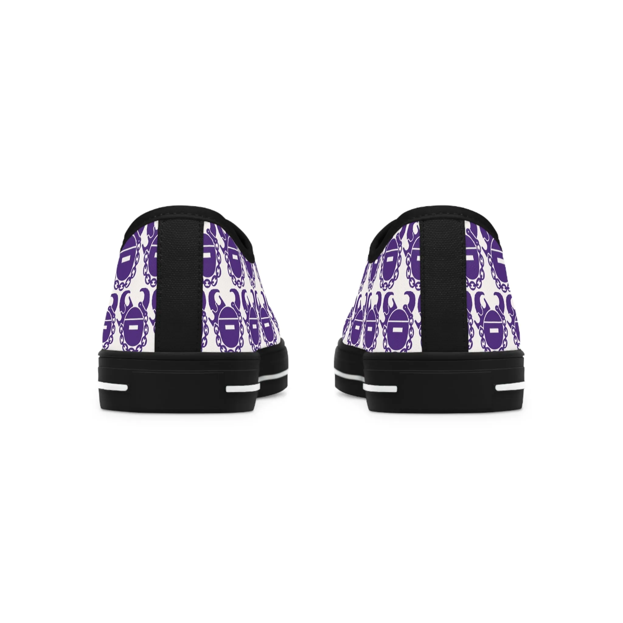 Women's Low Top Sneakers - White/Purple Helmets