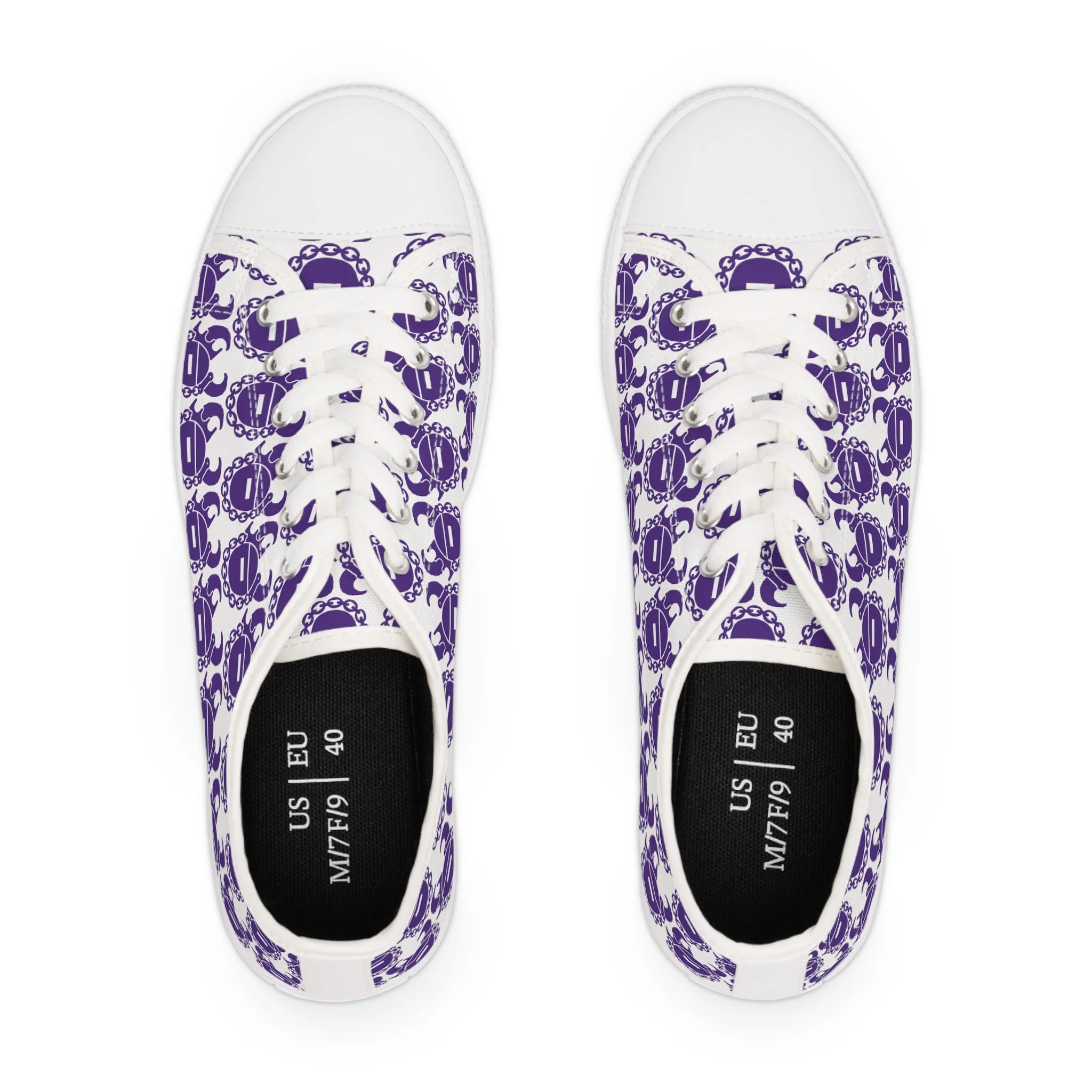 Women's Low Top Sneakers - White/Purple Helmets