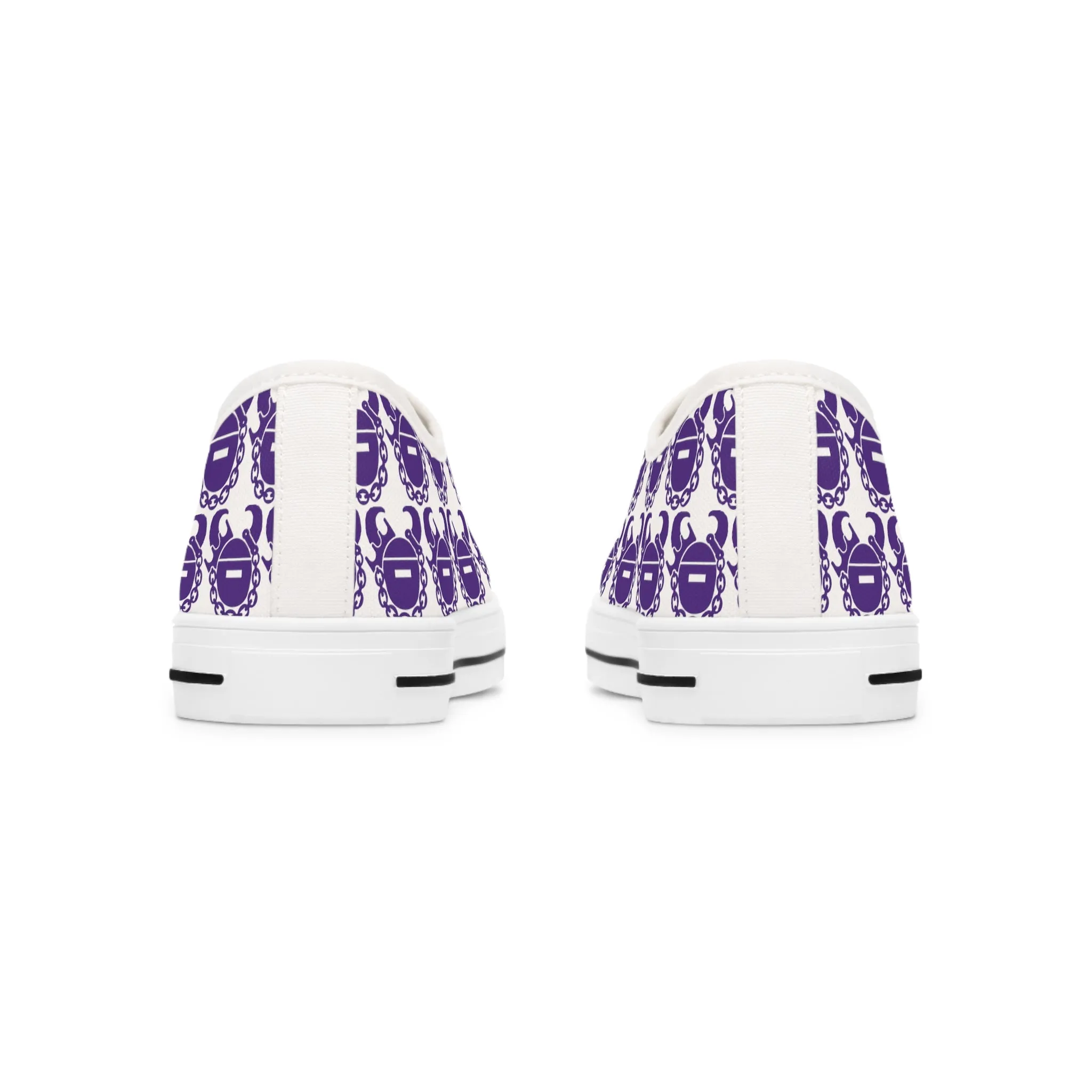 Women's Low Top Sneakers - White/Purple Helmets