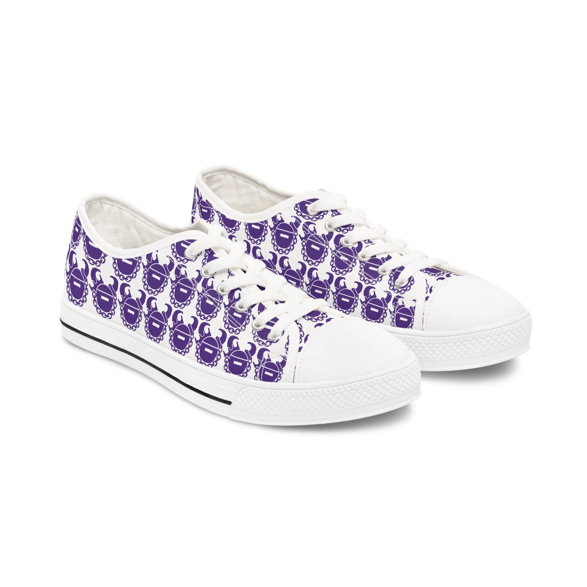 Women's Low Top Sneakers - White/Purple Helmets