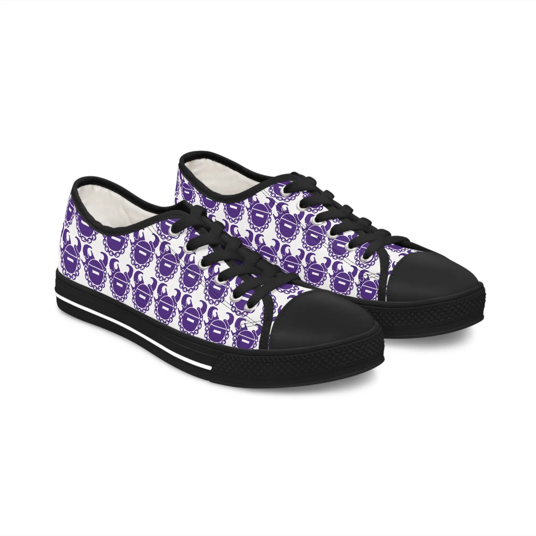 Women's Low Top Sneakers - White/Purple Helmets