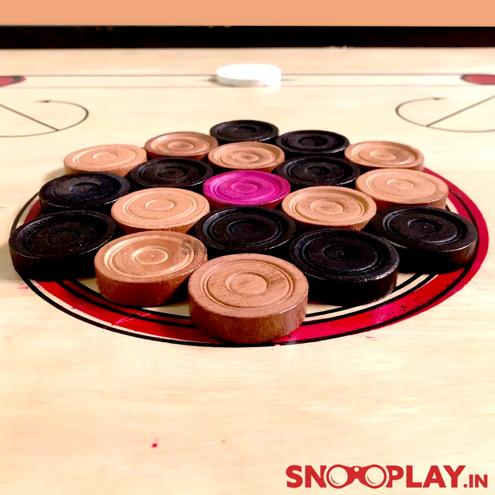 Wooden Carrom Board (With Coins & 2 Strikers) - Medium (26 x 26 Inches) | COD Not Available